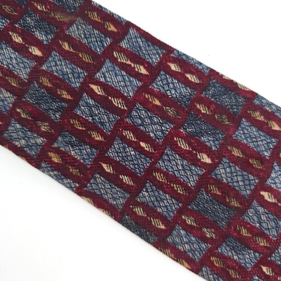 Louis Feraud Men Necktie 100% Silk Red Blue Size 60x4 - NWOT - Italy - Picture 2 of 5